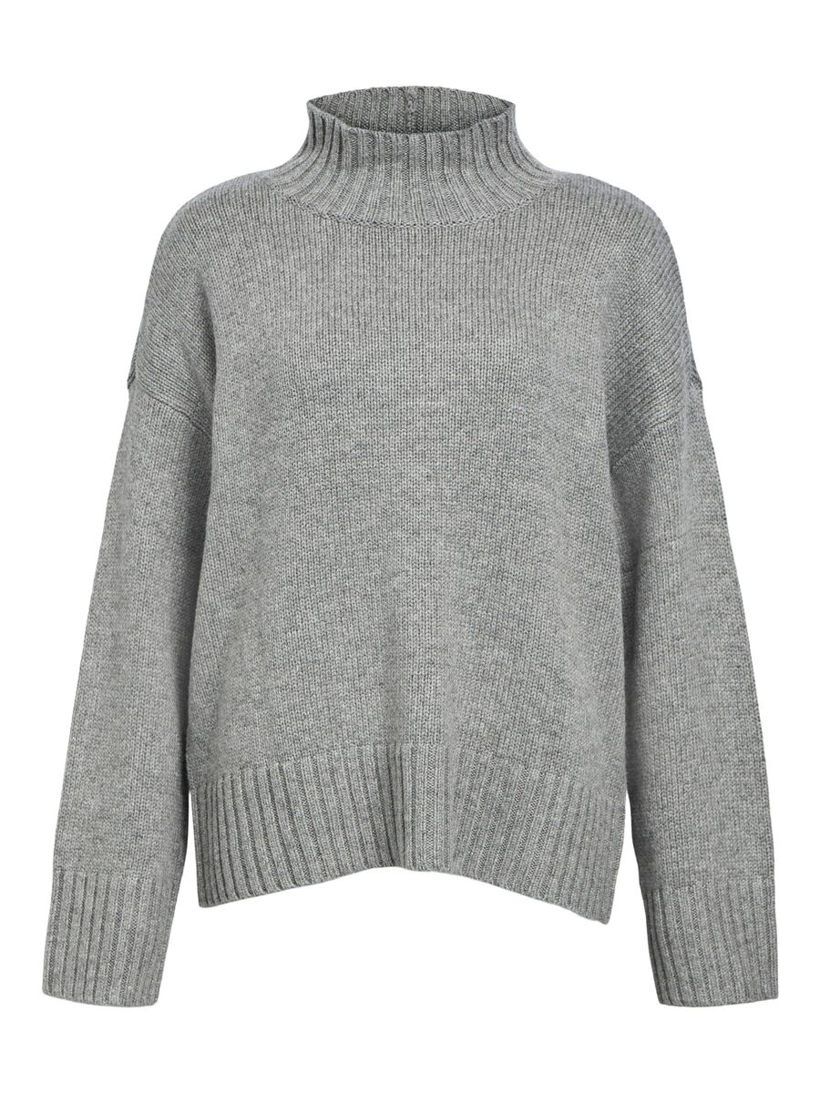 OBJECT HØJ HALSET PULLOVER, Medium Grey Melange, highres - 23044659_MediumGreyMelange_001.jpg
