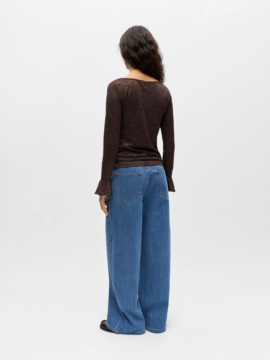 Product carousel image - LACE TOP, Seal Brown | 2