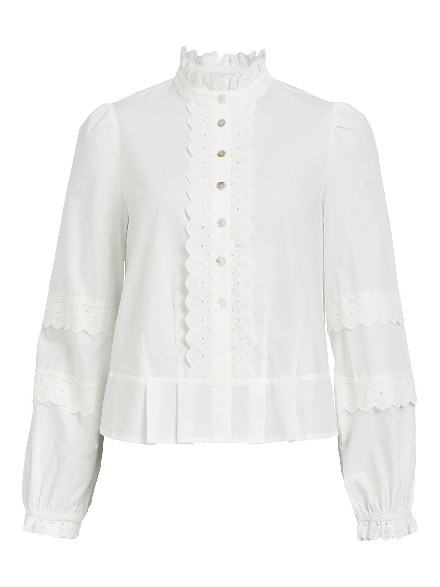 Witte blouse hot sale met lange mouwen