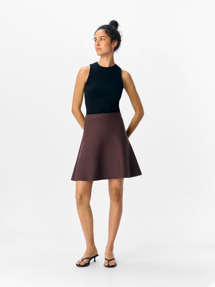 OBJECT KNITTED MINI SKIRT, Seal Brown, highres - 23045393_SealBrown_005.jpg