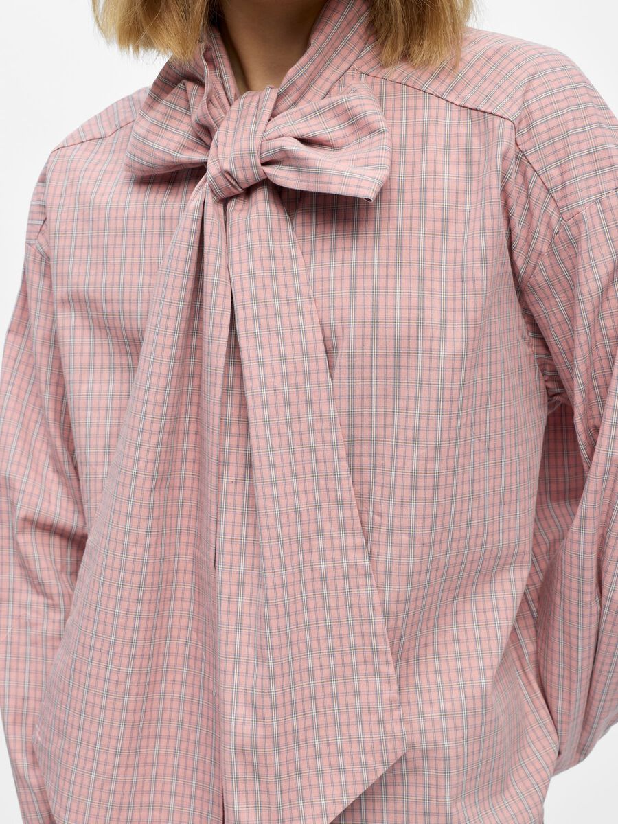 Carousel image - BOW CHECKED SHIRT, Ash Rose | 5