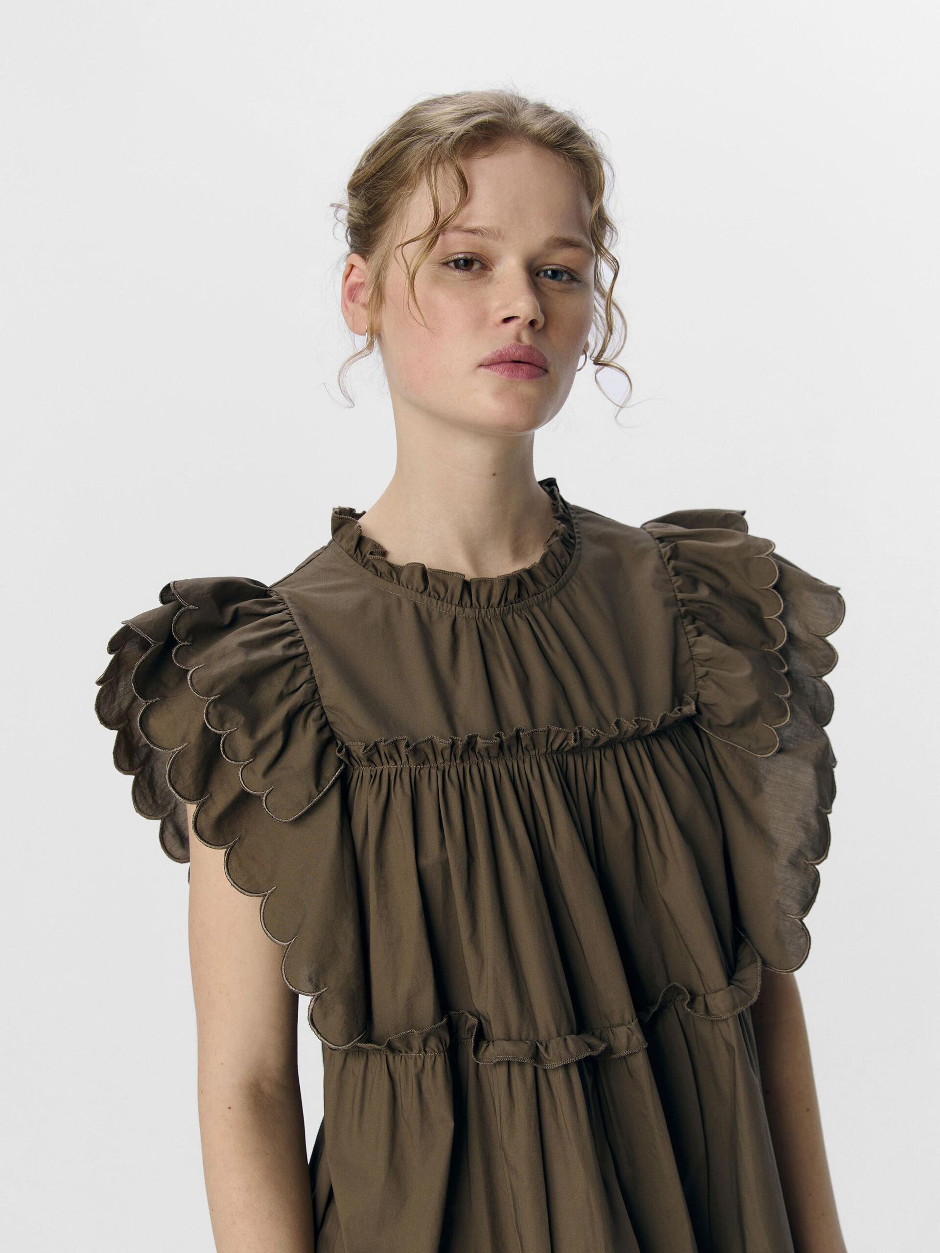 Carousel image - RUFFLED MINI DRESS, Morel | 5