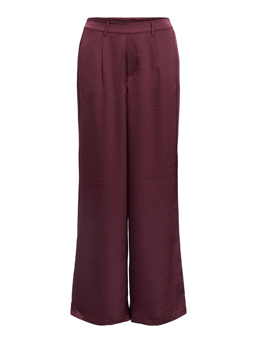 Carousel image - SATIN TROUSERS, Mauve Wine | 1