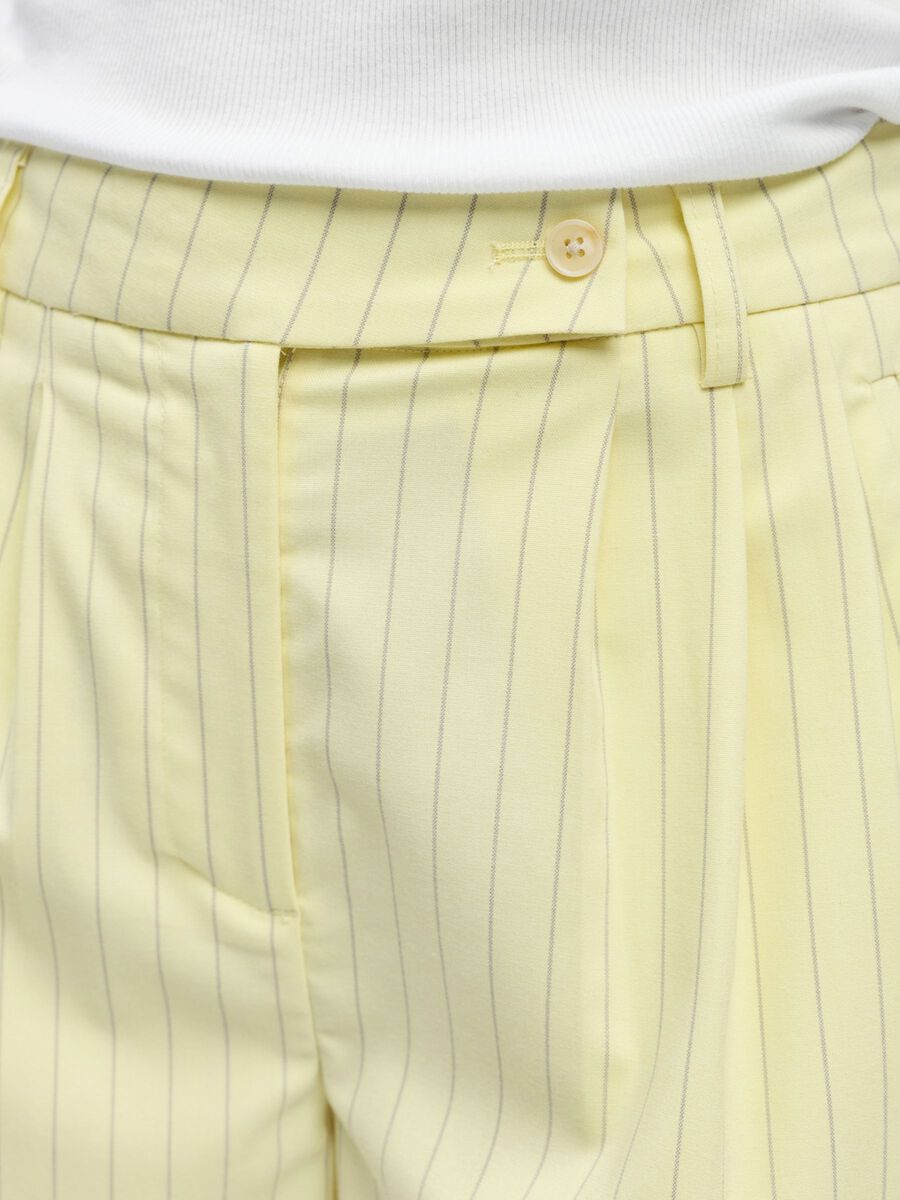 Carousel image - PINSTRIPED WIDE-LEG TROUSERS, Tender Yellow | 5