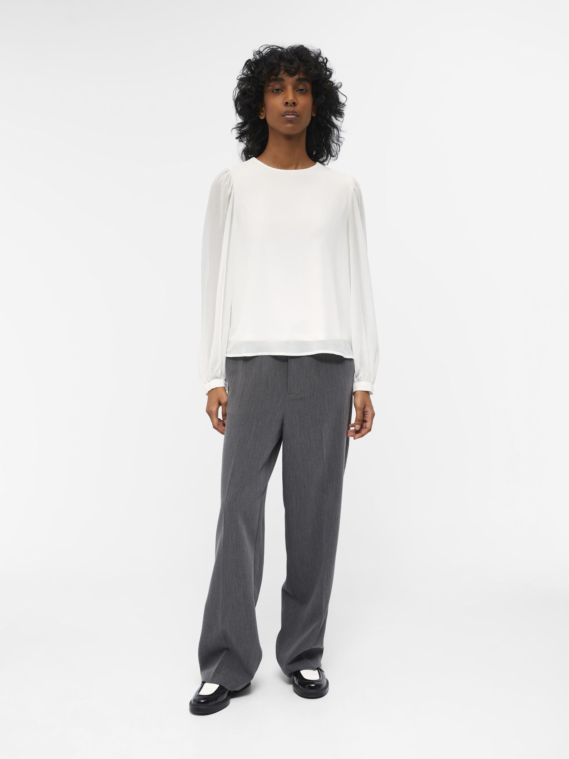 Carousel image - BALLOON SLEEVE BLOUSE, Cloud Dancer | 4