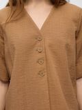 Product image thumbnail - V-NECK BUTTON BLOUSE, Toasted Coconut | 5