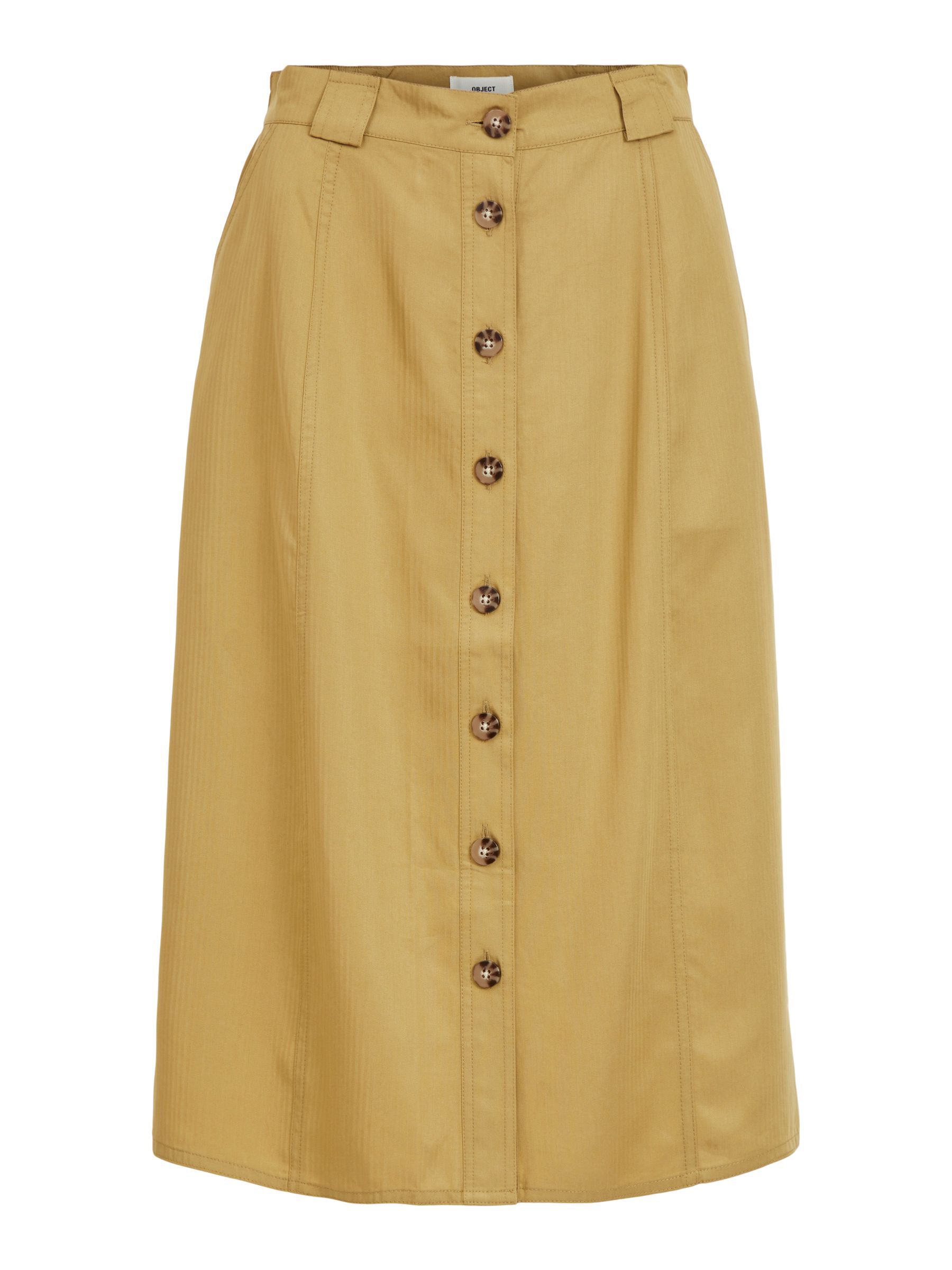 button front skirt khaki