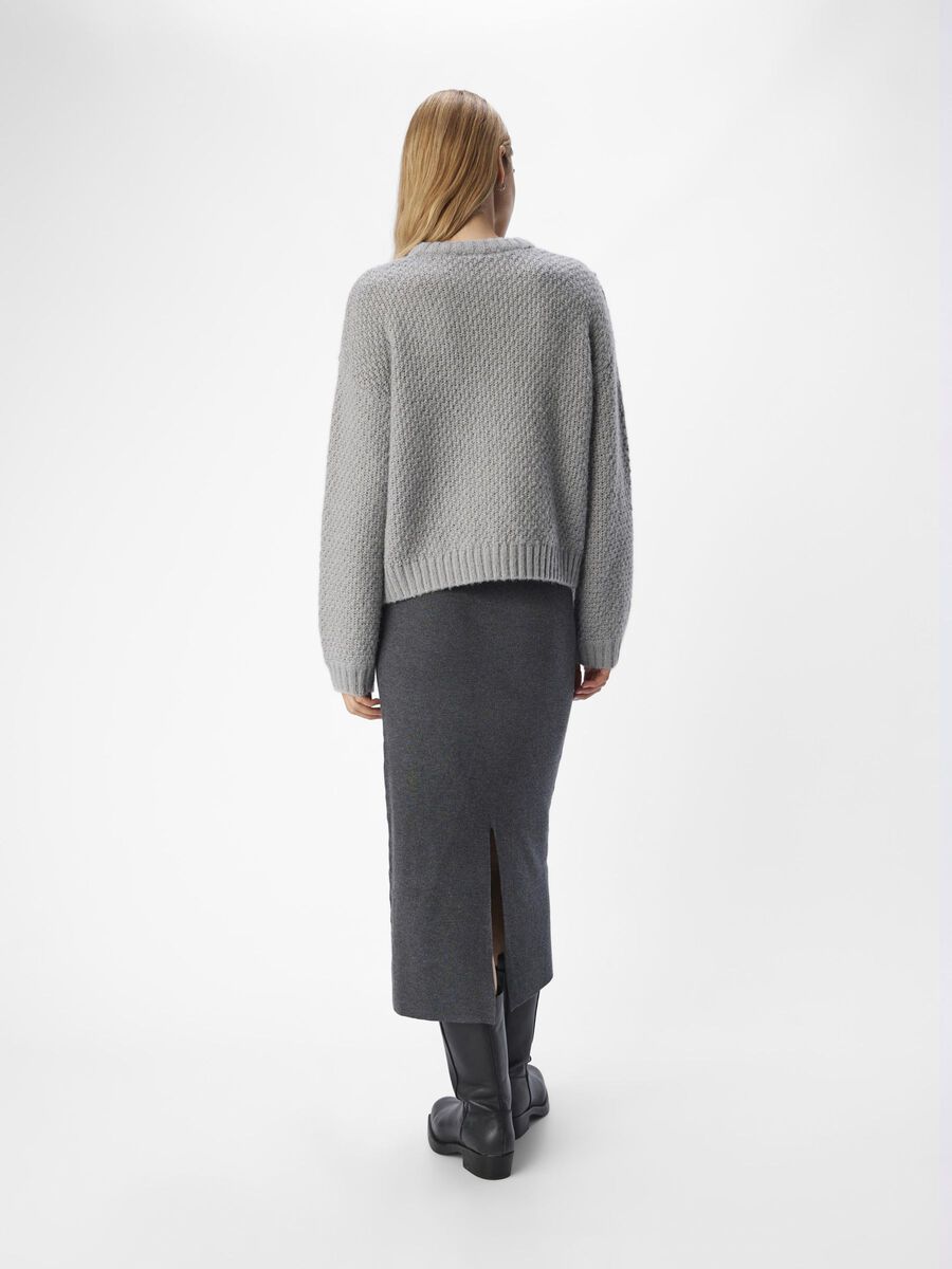 OBJECT DETALJERET STRIKTRØJE, Medium Grey Melange, highres - 23046873_MediumGreyMelange_004.jpg