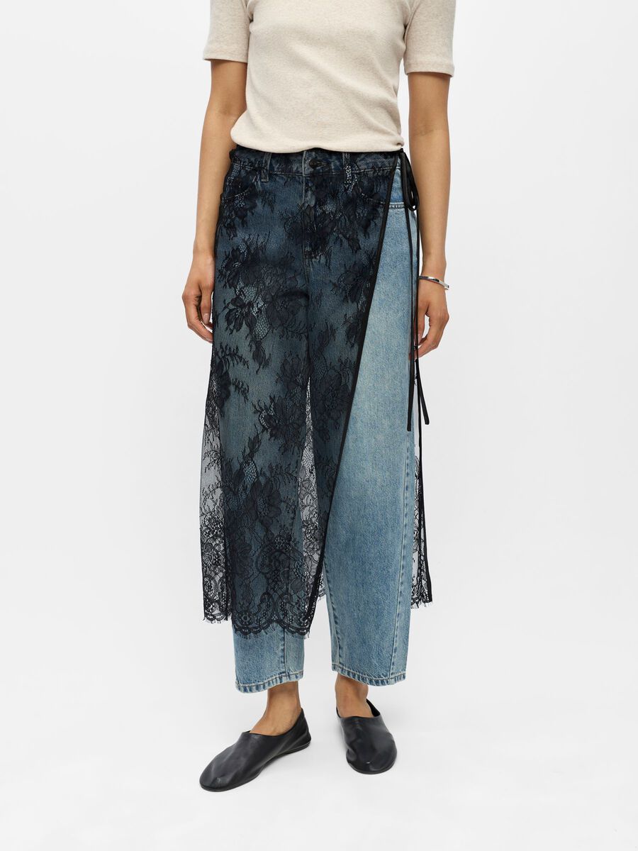 Product carousel image - LACE WRAP SKIRT, Black | 1