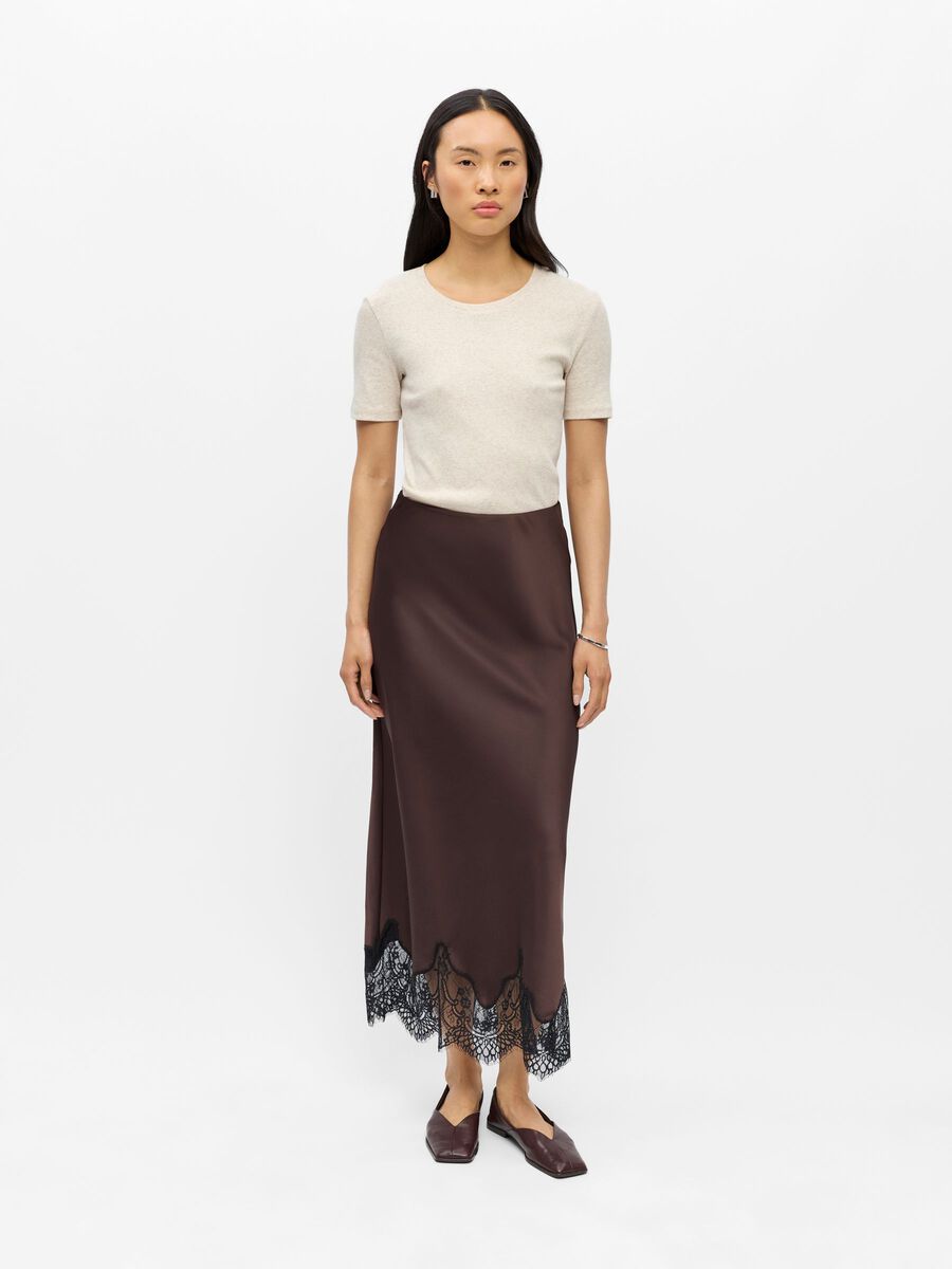 Carousel image - LACE MAXI SKIRT, Seal Brown | 4