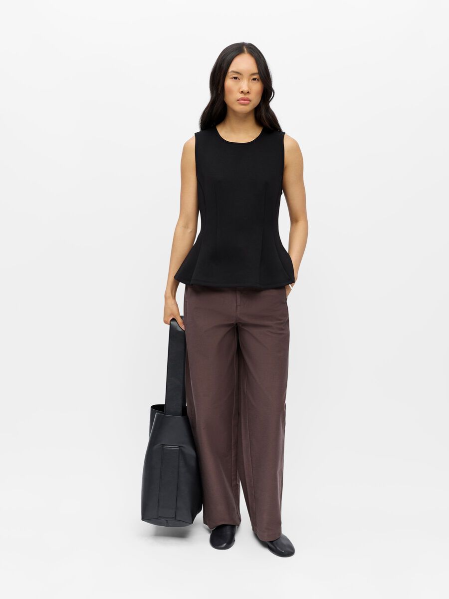 Carousel image - PANELSYDD PEPLUM TOPP, Black | 4