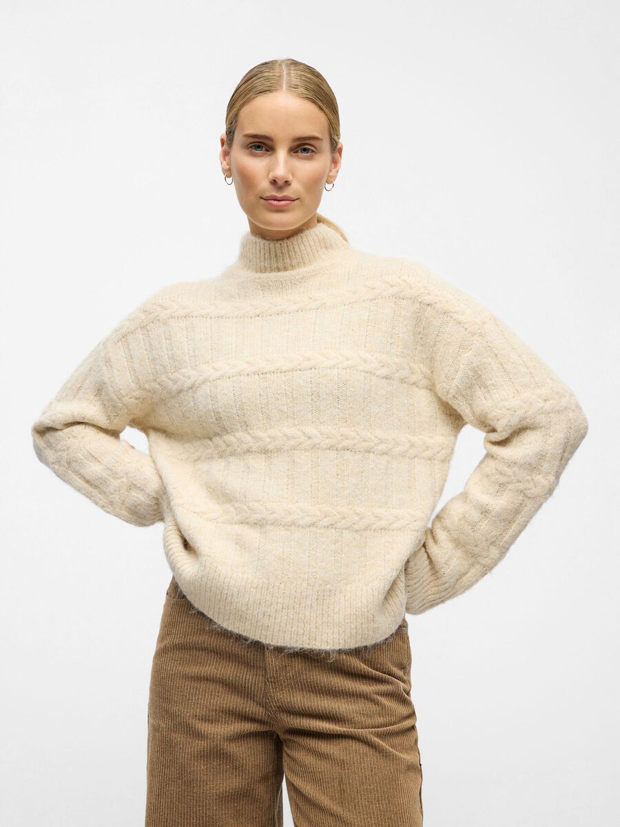Product carousel image - ZOPFSTRICK PULLOVER, White Sand | 1