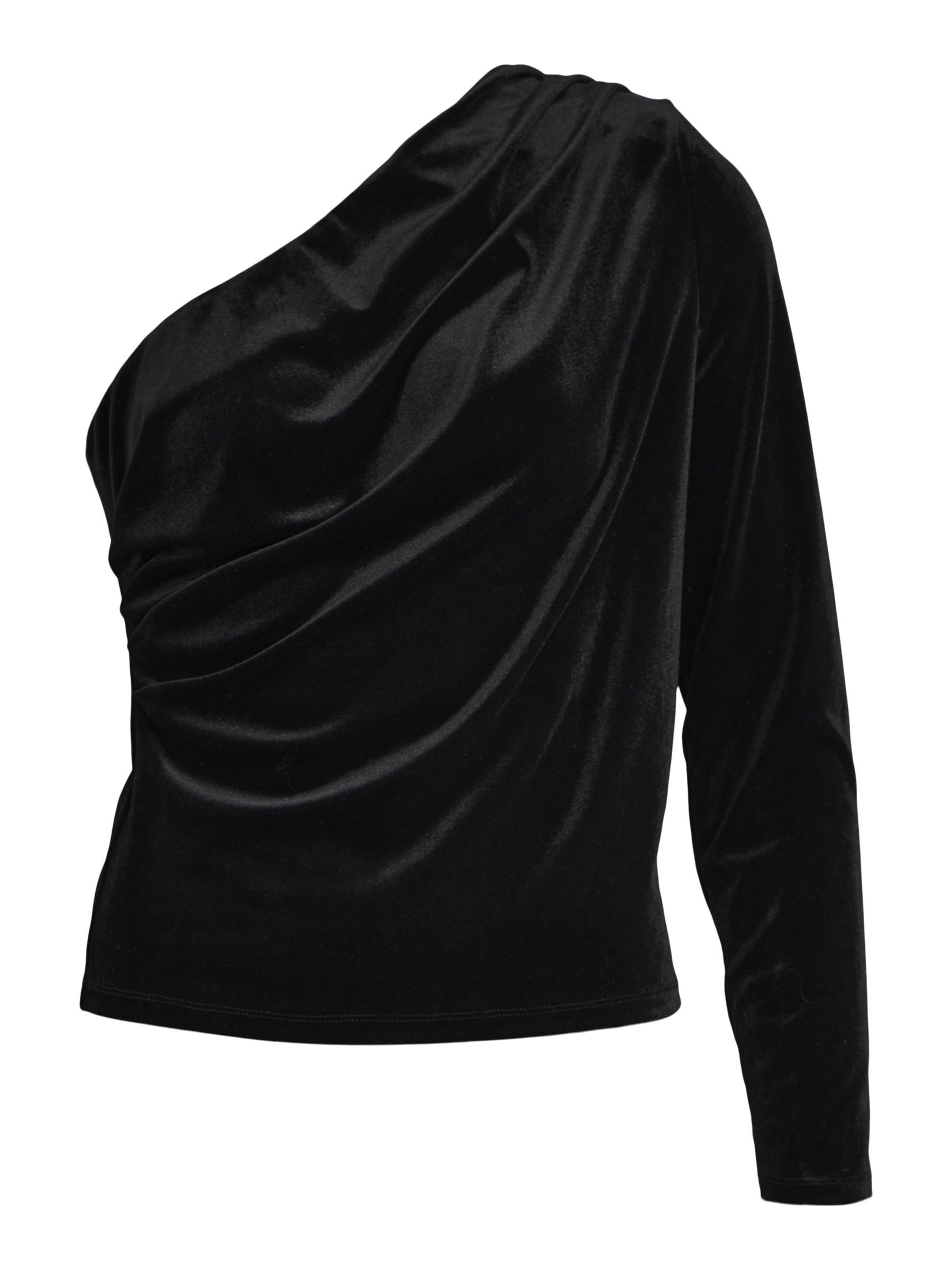 Zwarte one shoulder top top