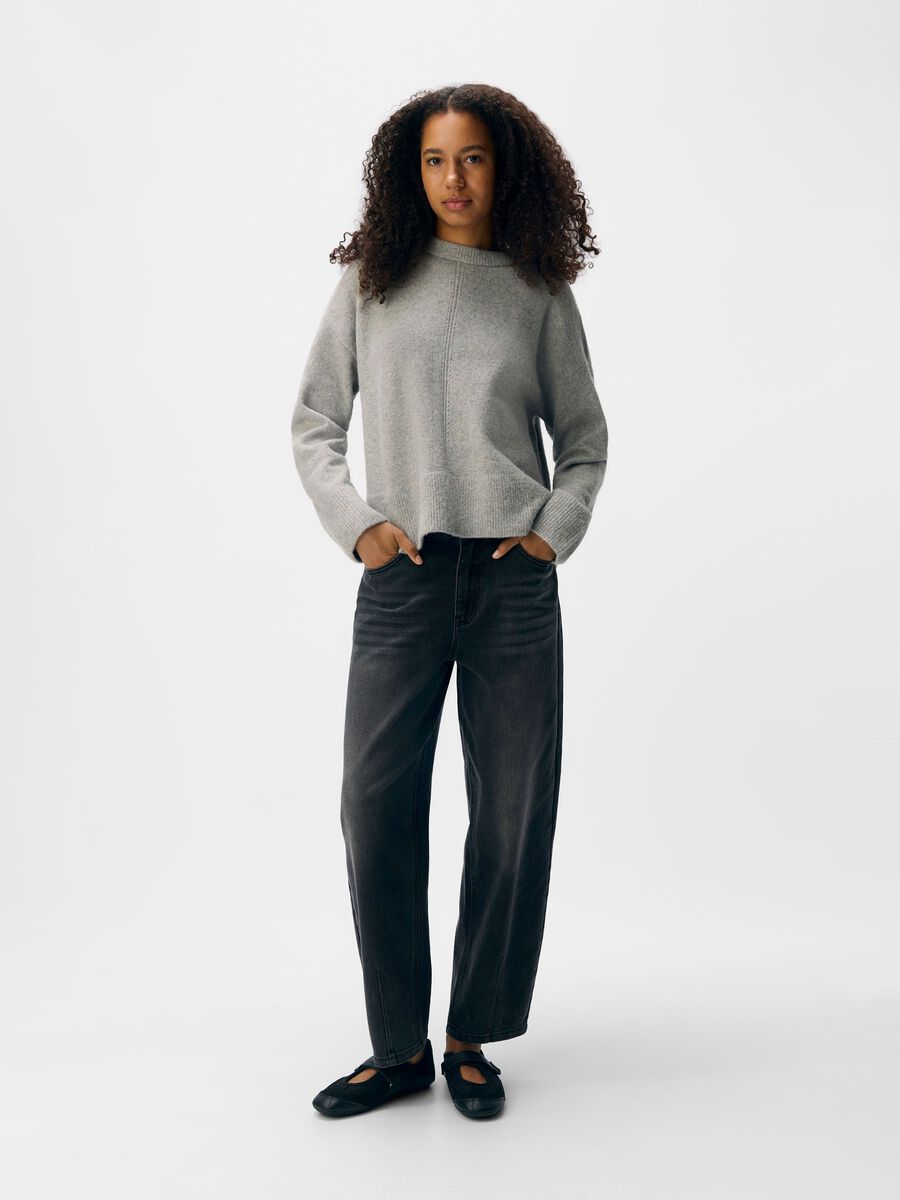 Product carousel image - KNITTED PULLOVER, Light Grey Melange | 6
