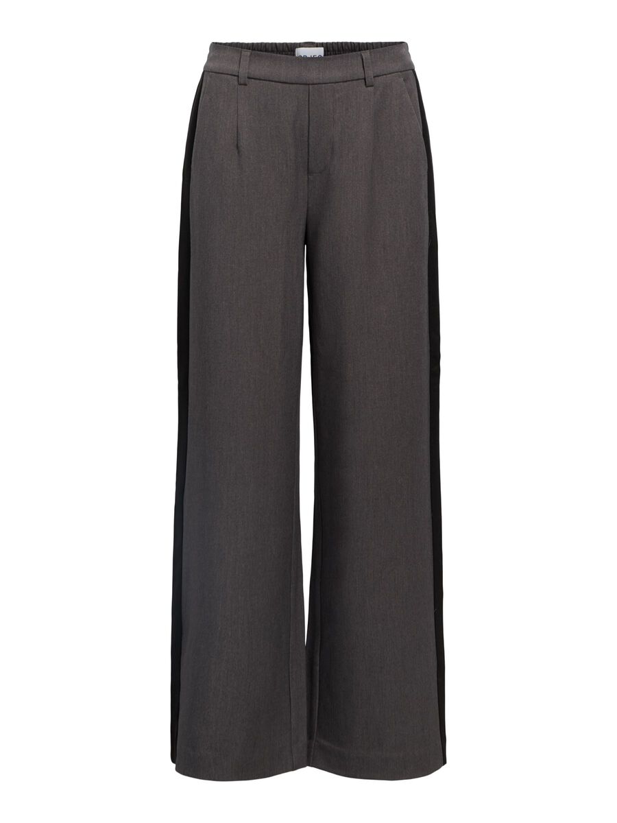 Carousel image - OBJLISA PANTALON À JAMBE AMPLE, Medium Grey Melange | 1