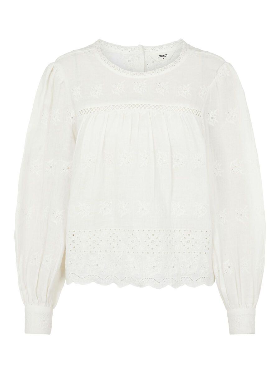 OBJECT BRODERIE TOP À MANCHES LONGUES, Bright White, highres - 23035583_BrightWhite_001.jpg