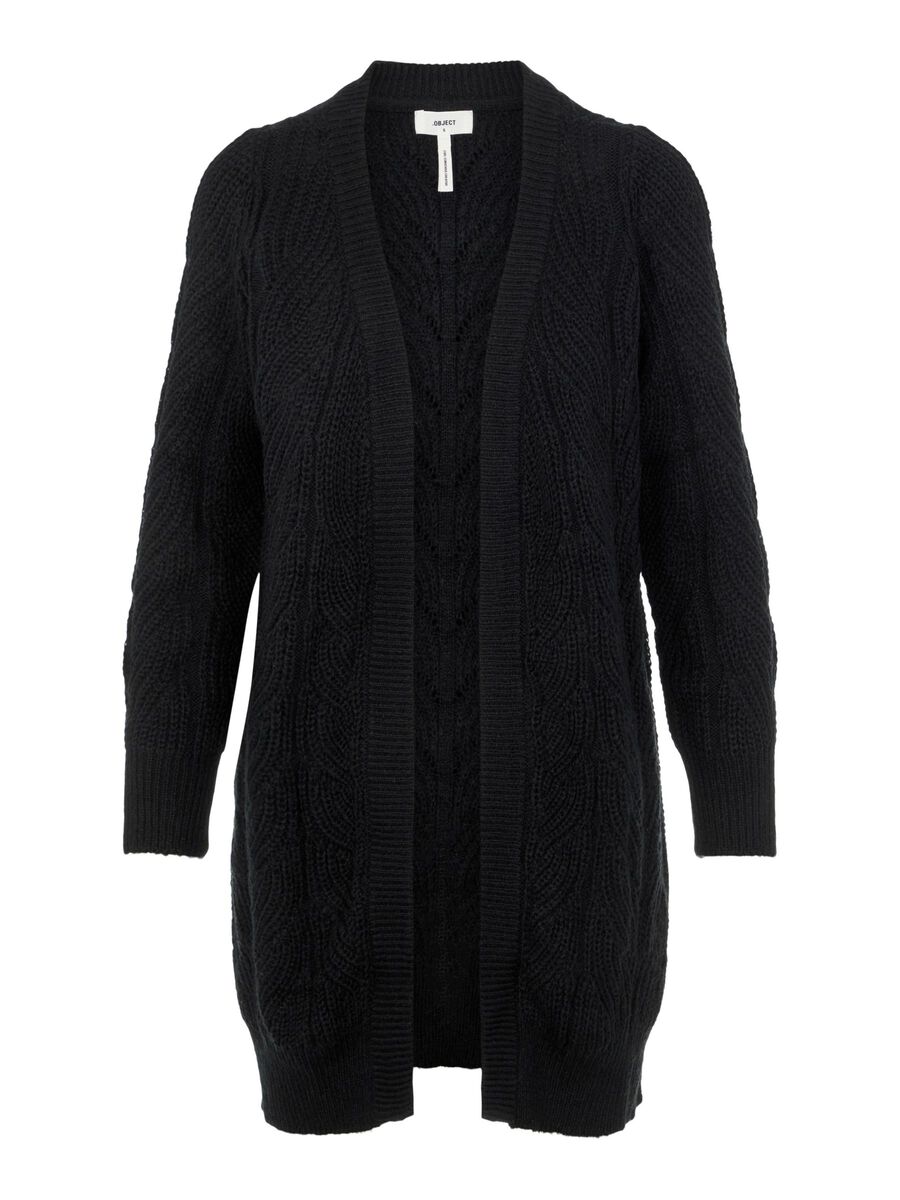 Object Collectors Item LONG KNITTED CARDIGAN, Black, highres - 23030187_Black_001.jpg