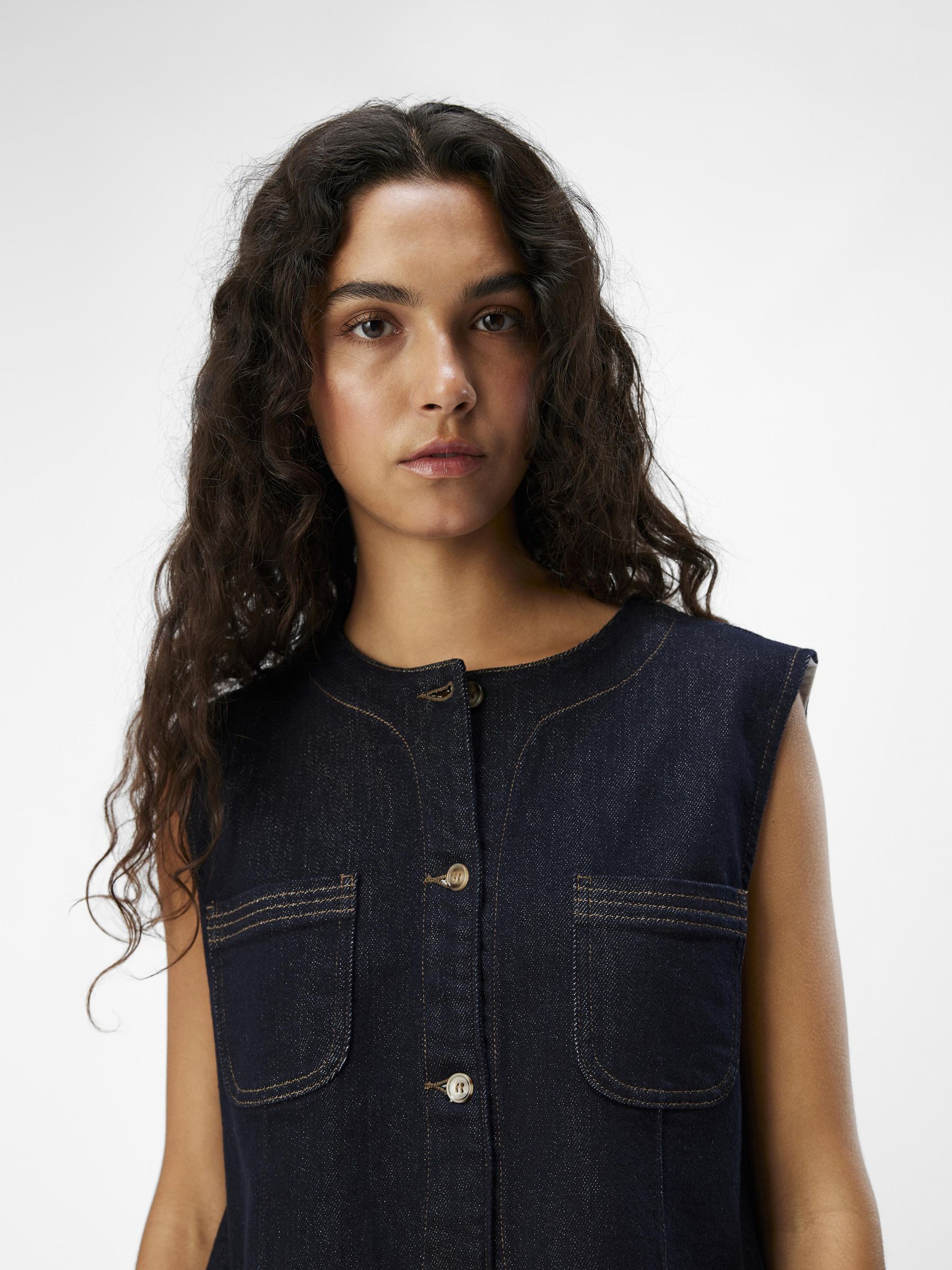DENIM WAISTCOAT Blue .OBJECT CI France