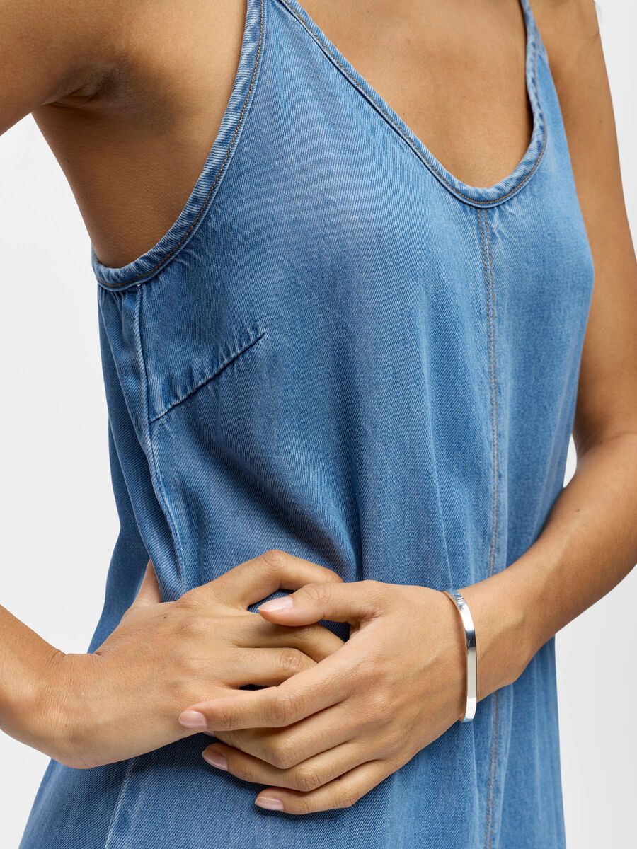 Carousel image - ABGESTEPPTES MAXIKLEID, Light Blue Denim | 5