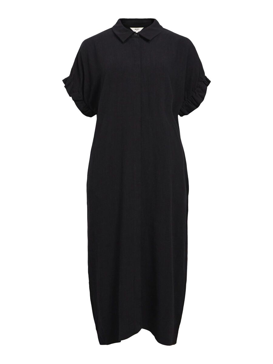 OBJECT LINEN SHIRT DRESS, Black, highres - 23043566_Black_001.jpg