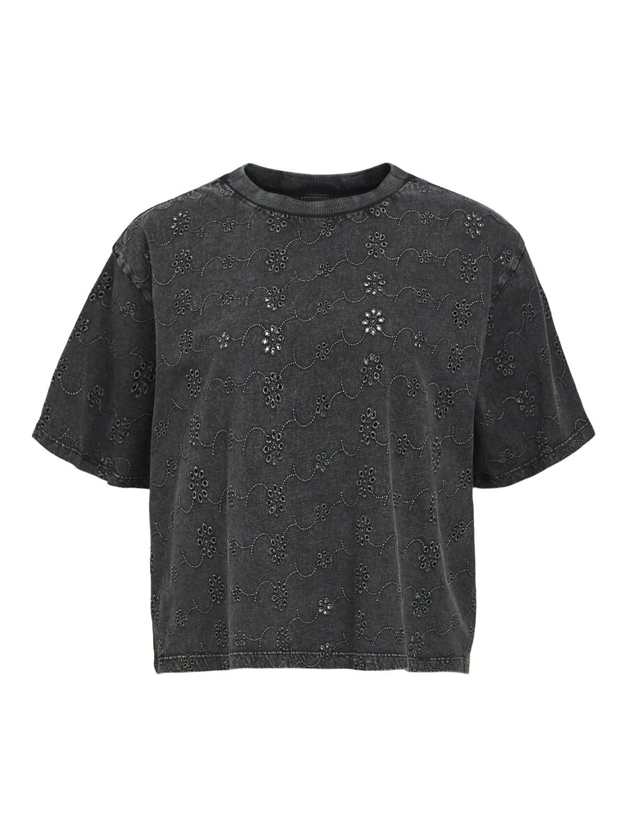 OBJECT BRODERIE ANGLAISE T-SHIRT, Black, highres - 23045297_Black_1150550_001.jpg