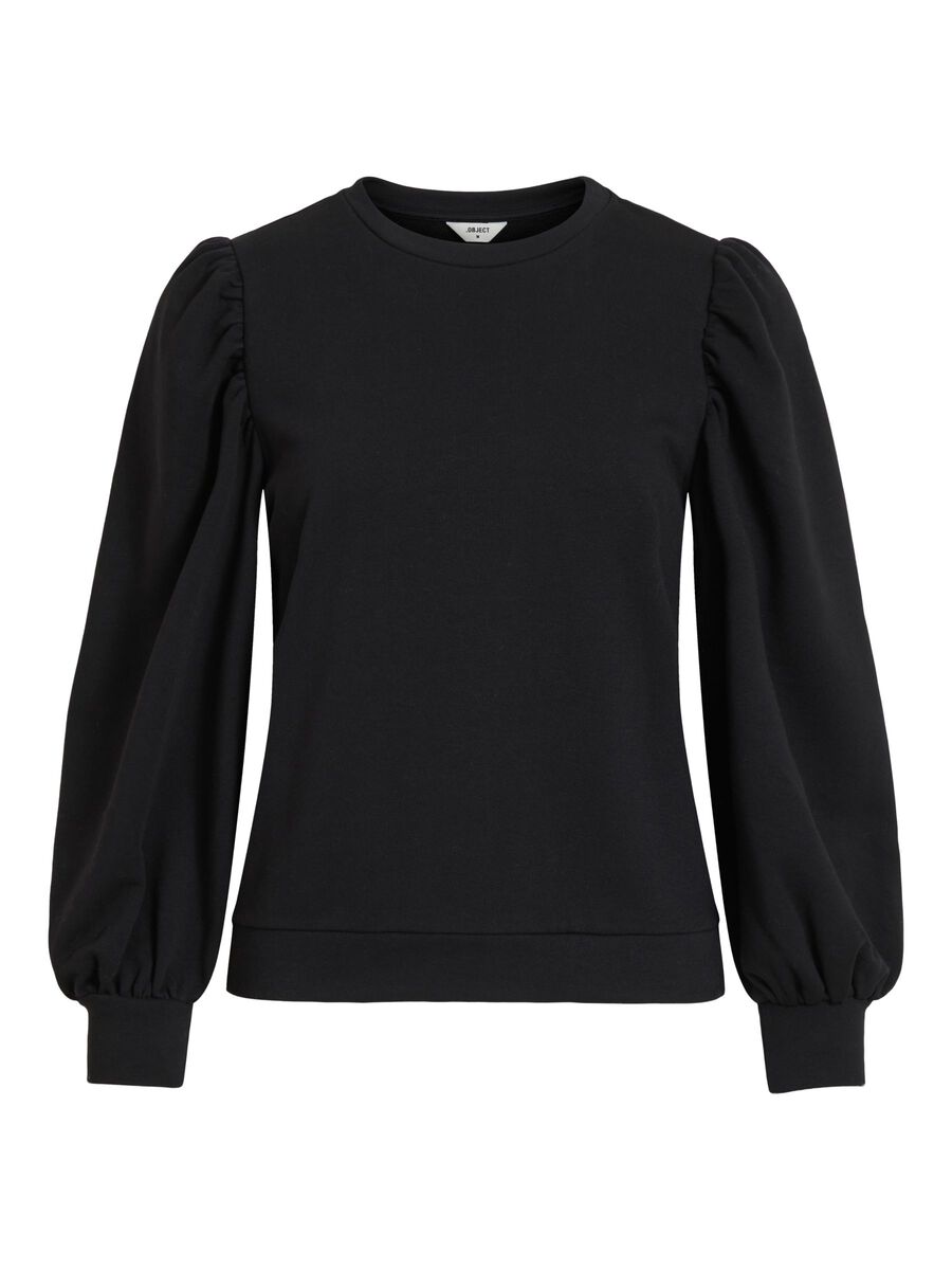 OBJECT PUFF SLEEVED SWEATSHIRT, Black, highres - 23035833_Black_001.jpg