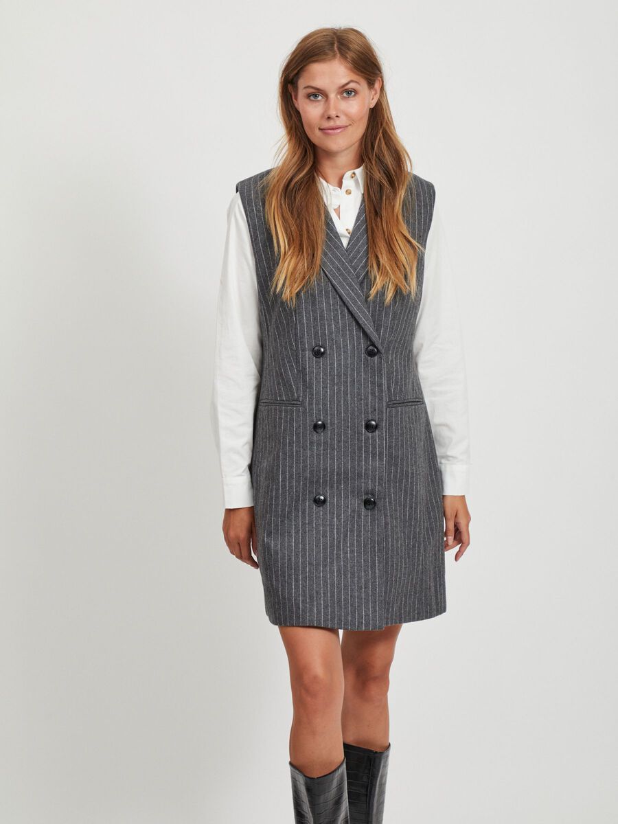 OBJECT BLAZER KJOLE UDEN ÆRMER, Medium Grey Melange, highres - 23033819_MediumGreyMelange_803933_003.jpg