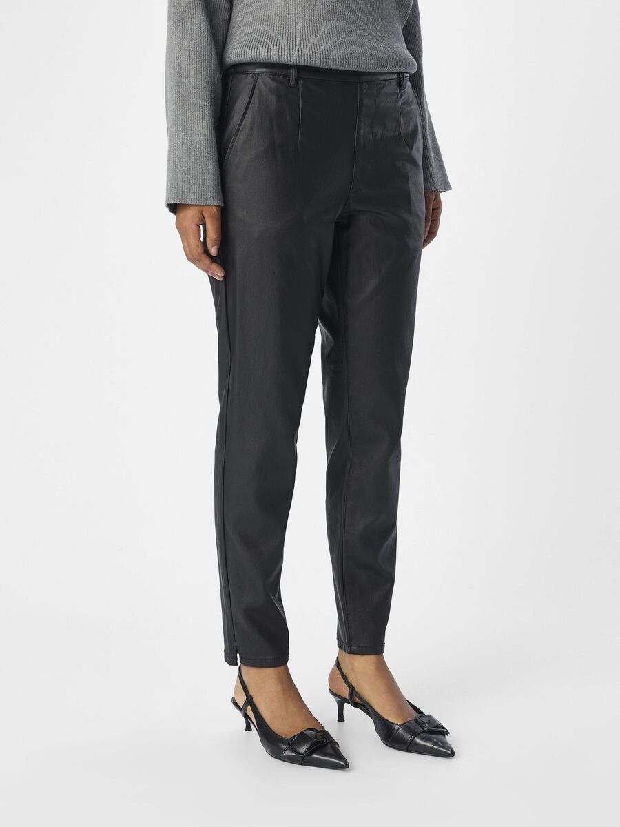 Object Collectors Item COATED STRAIGHT FIT TROUSERS, Black, highres - 23034937_Black_003.jpg