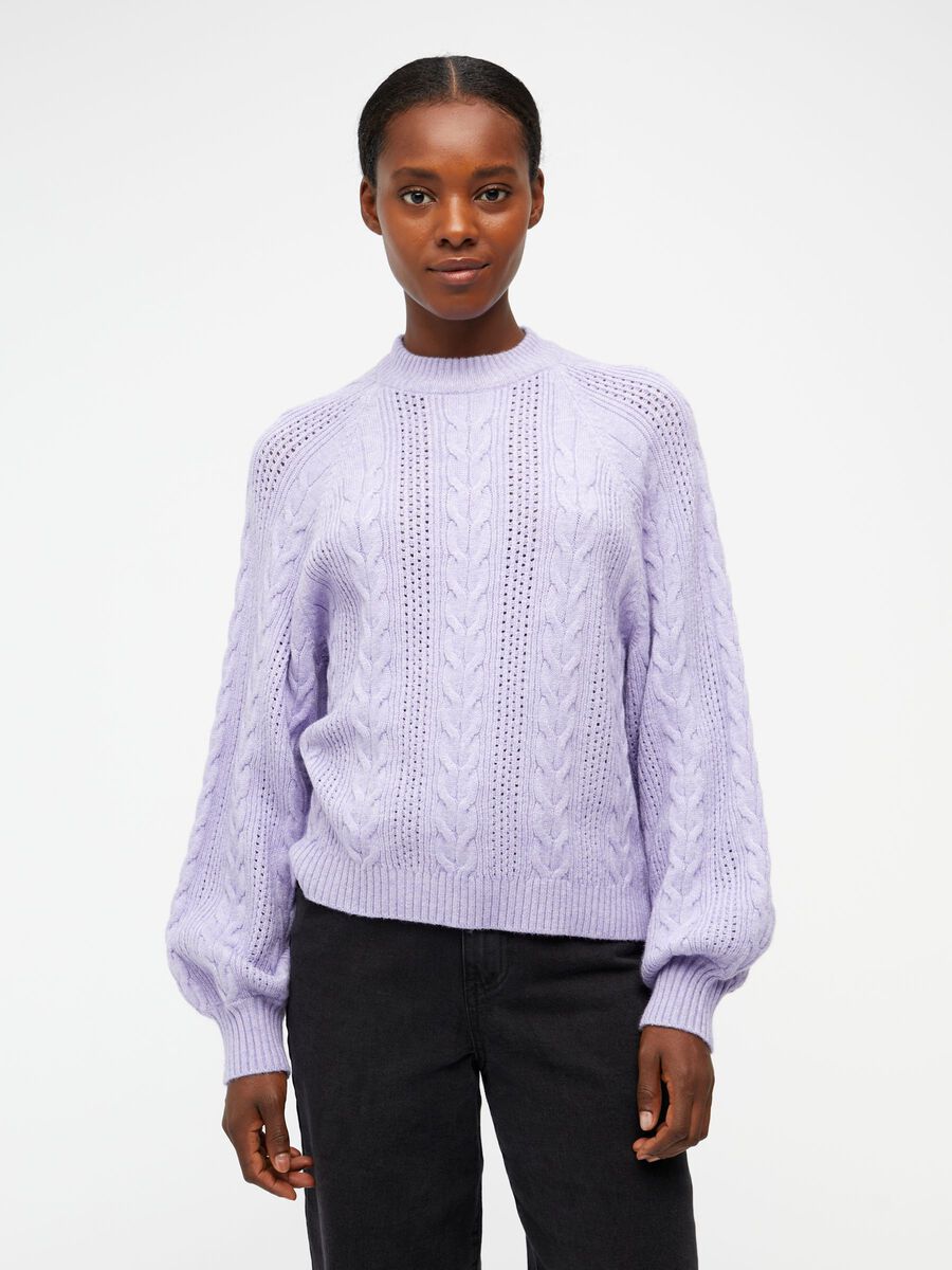 Object Collectors Item CABLE KNIT PULLOVER, Aster Purple, highres - 23040074_AsterPurple_976407_003.jpg