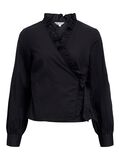 Product image thumbnail - RUFFLED WRAP BLOUSE, Black | 1