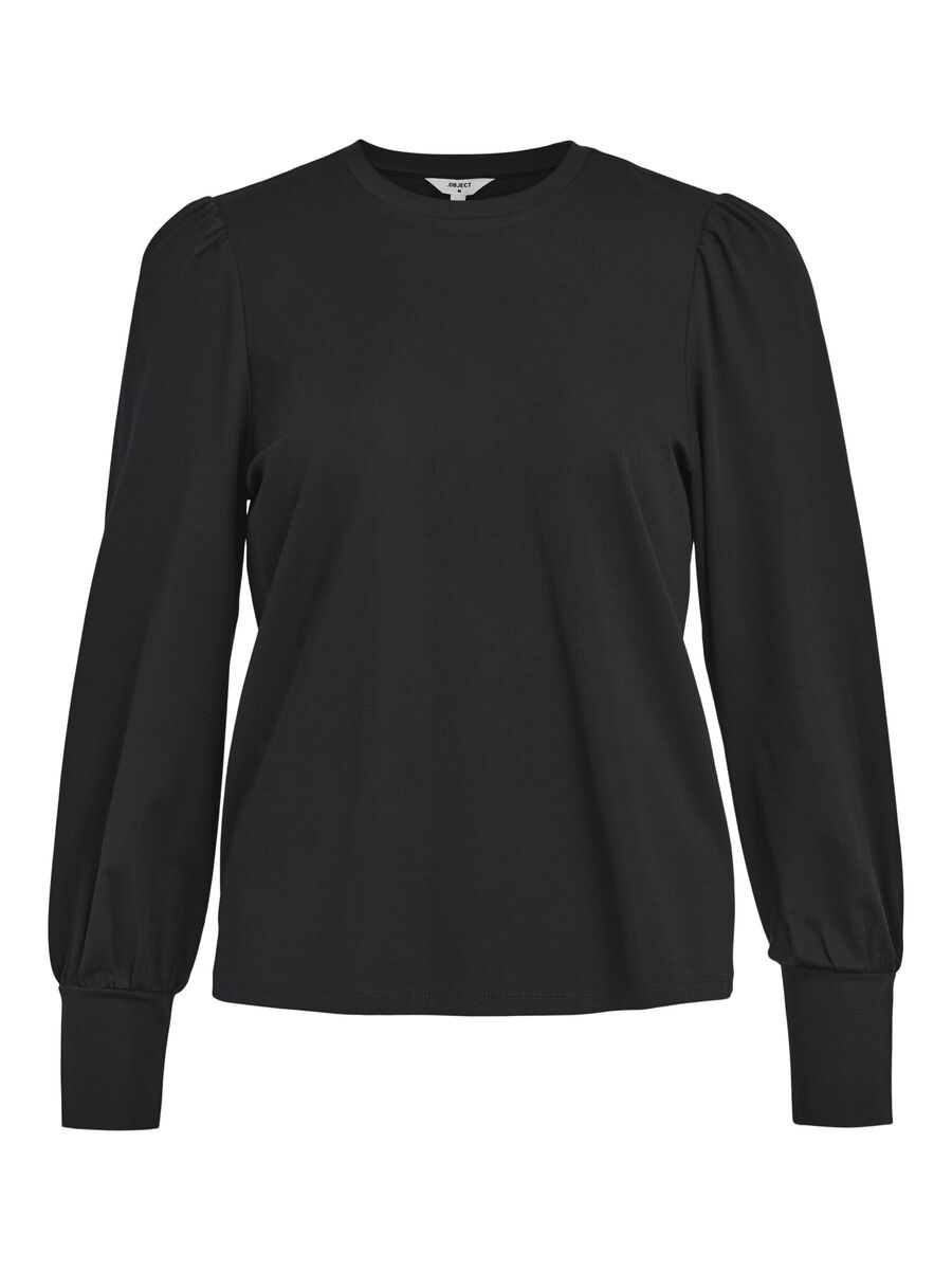 Object Collectors Item BALLOON SLEEVED TOP, Black, highres - 23040526_Black_001.jpg