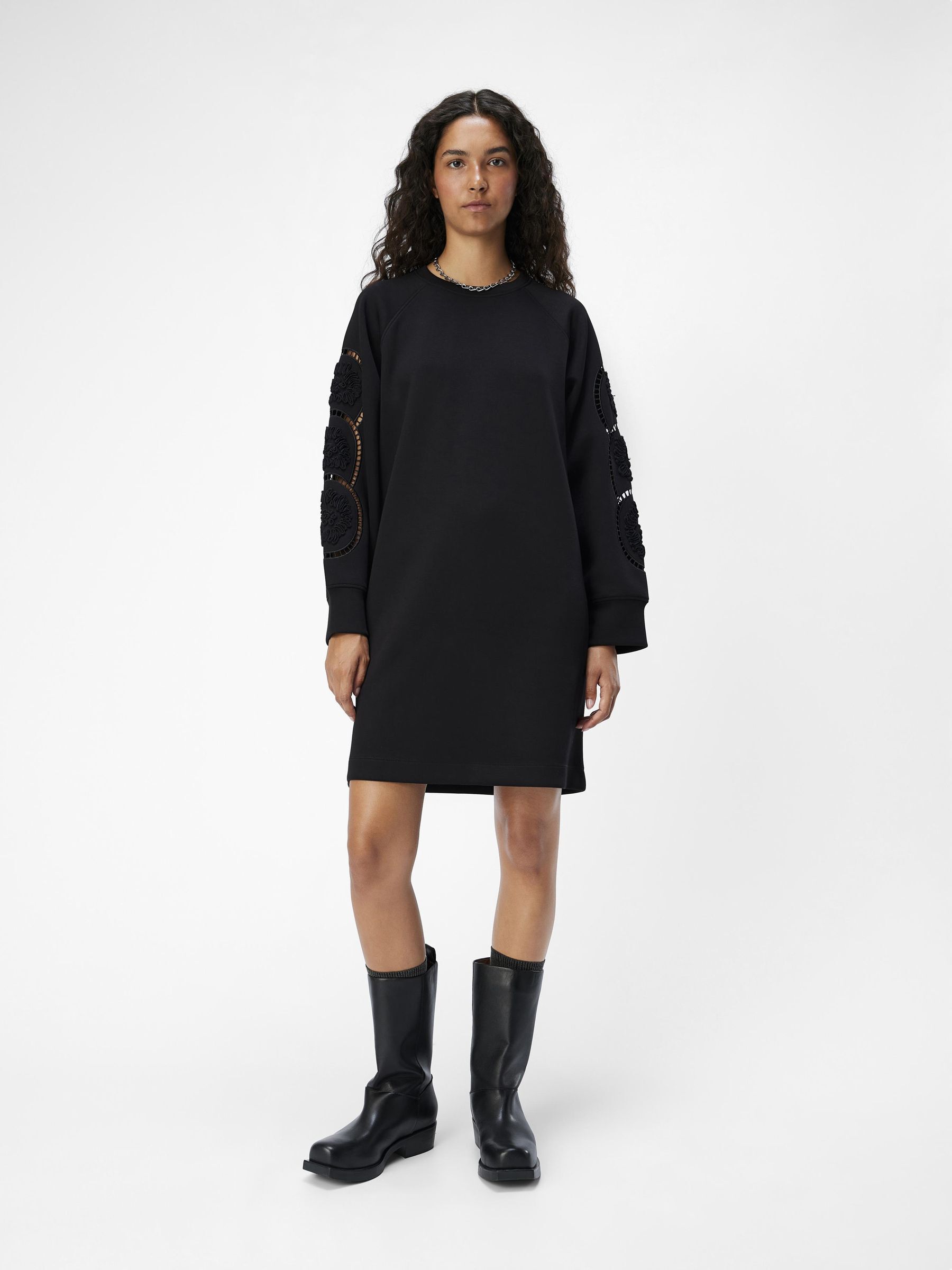 Embroidered sweater dress discount