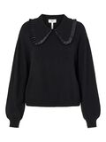 Object Collectors Item OVERSIZED COLLAR KNITTED PULLOVER, Black, highres - 23036298_Black_001.jpg