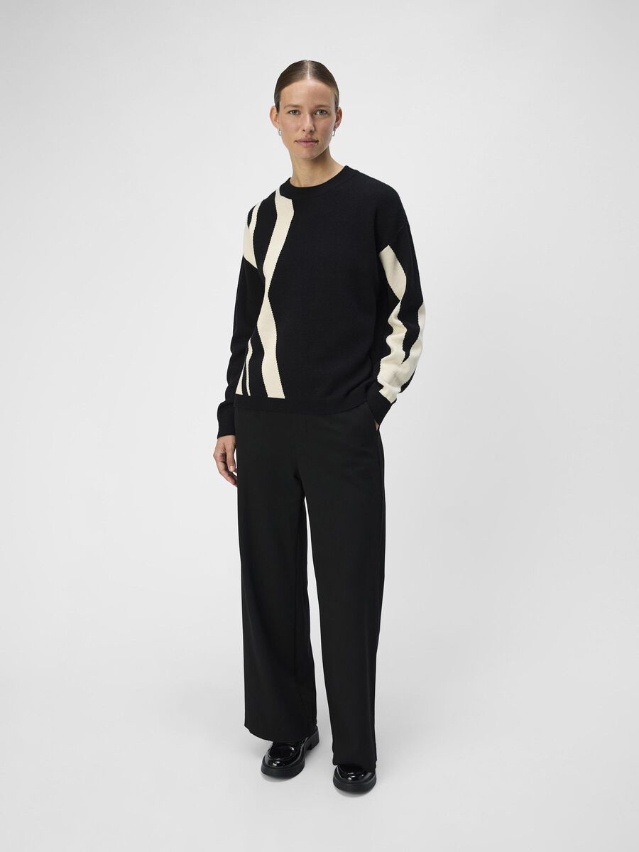 Carousel image - KNITTED PULLOVER, Black | 4