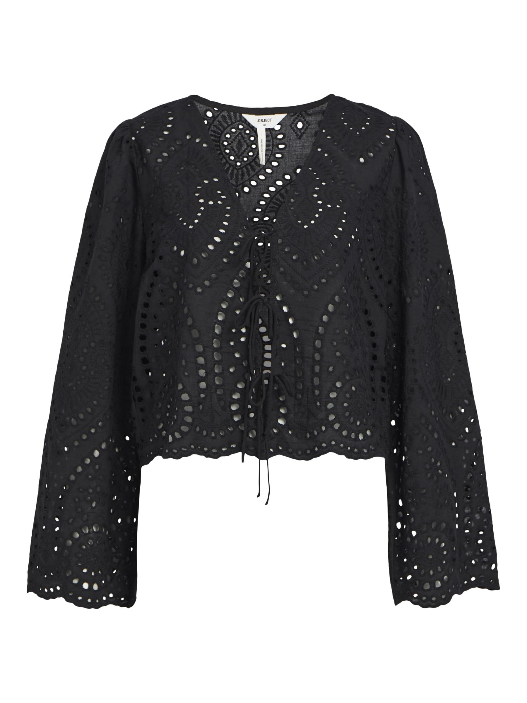 EN BRODERIE ANGLAISE BLOUSE Noir .OBJECT CI Belgique