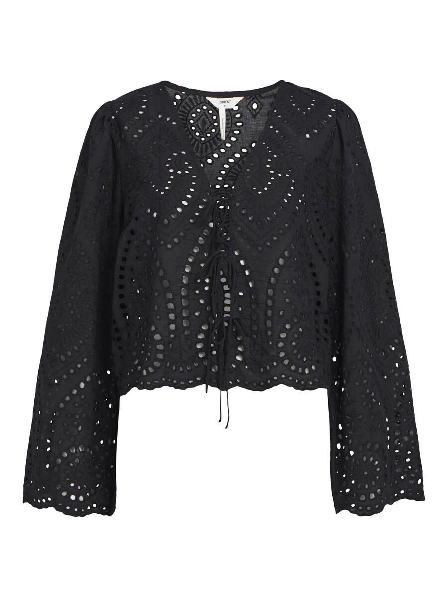 OBJECT BRODERIE BLOUSE, Black, highres - 23044398_Black_001.jpg