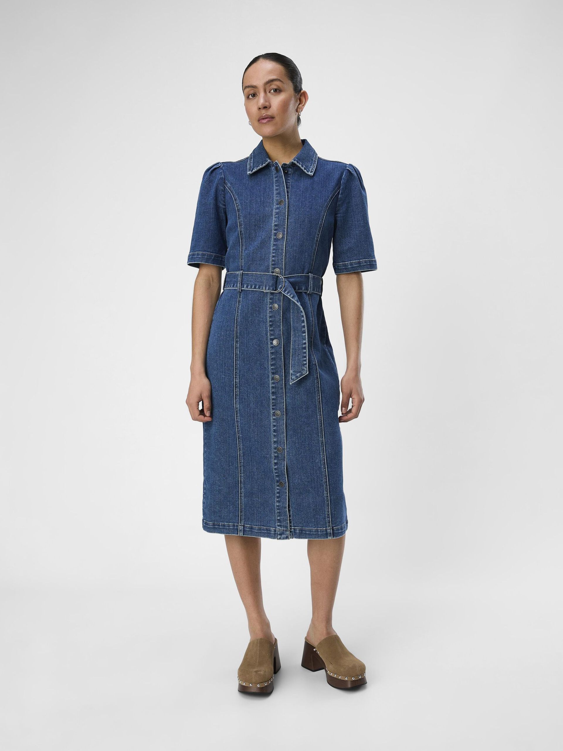 Carousel image - JEAN ROBE MI-LONGUE, Medium Blue Denim | 4