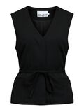 Product image thumbnail - BELTED V-NECK VEST, Black | 1