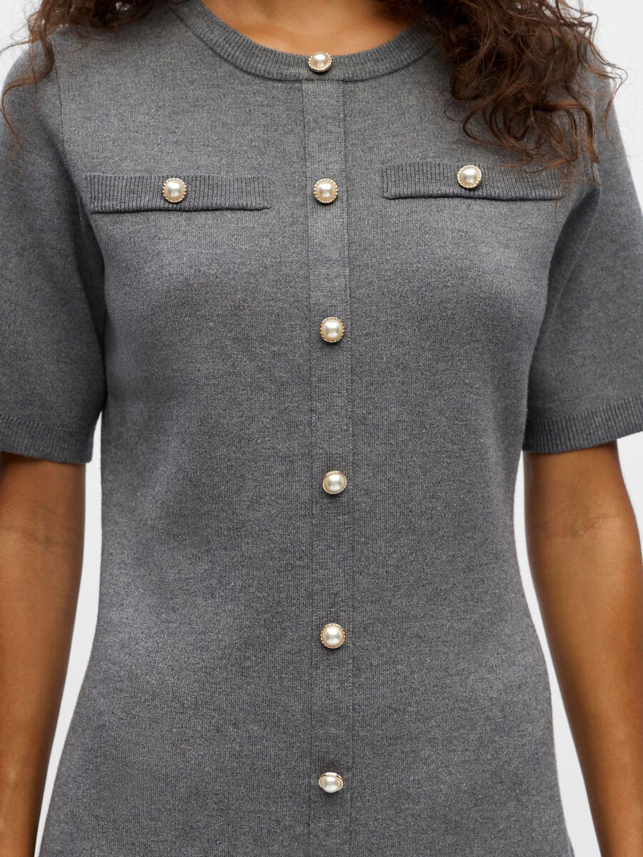 Carousel image - STICKAD MIDIKLÄNNING, Medium Grey Melange | 5