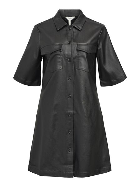 OBJECT COATED SHIRT DRESS, Black, highres - 23045261_Black_001.jpg