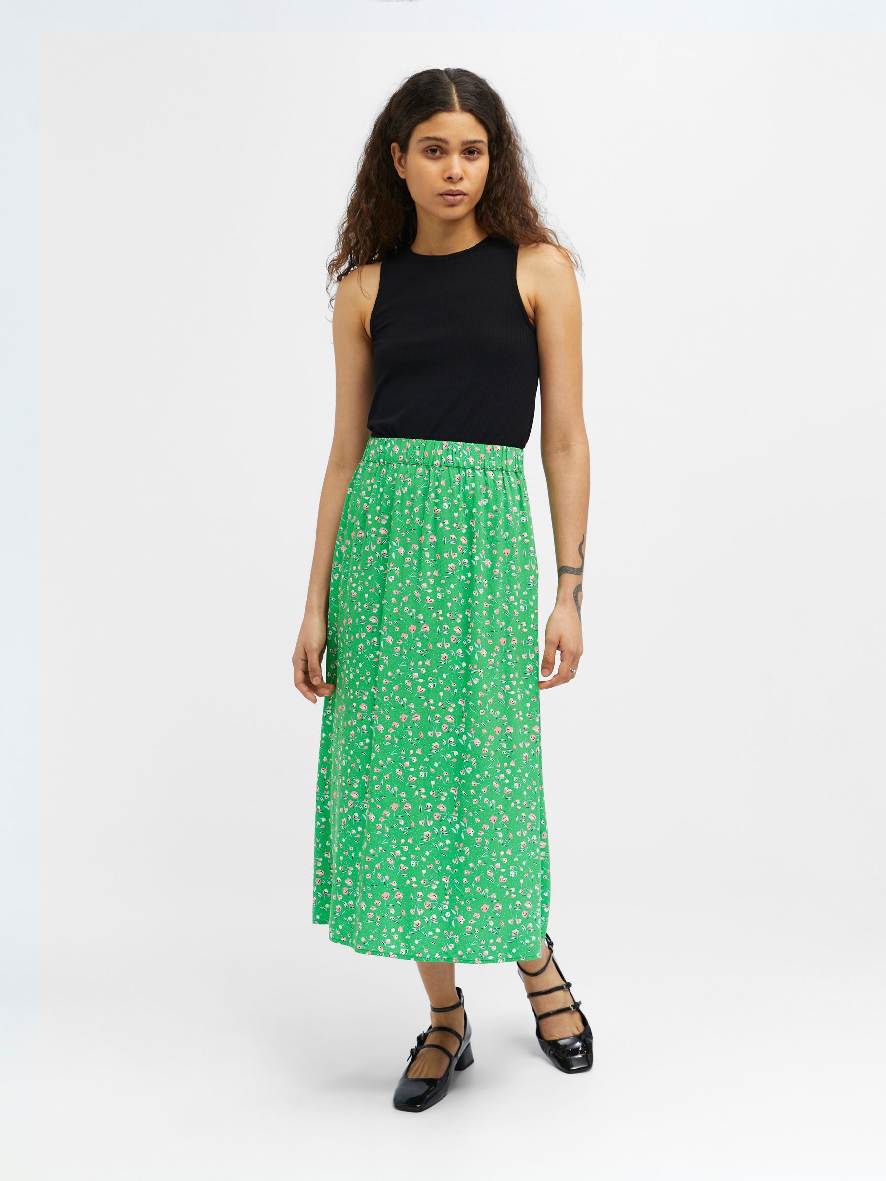 Monki green midi skirt store