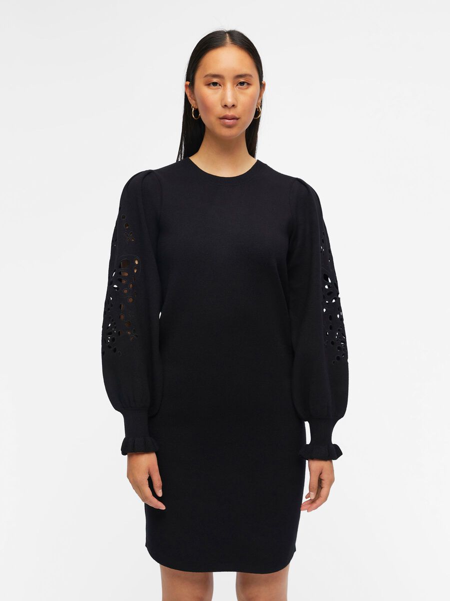 Object Collectors Item EMBROIDERED KNITTED DRESS, Black, highres - 23039421_Black_003.jpg