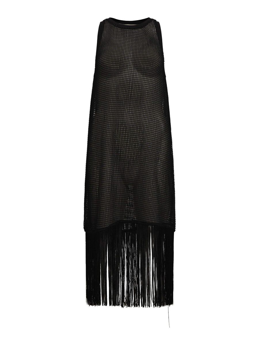 OBJECT FRINGE MIDI DRESS, Black, highres - 23045557_Black_001.jpg