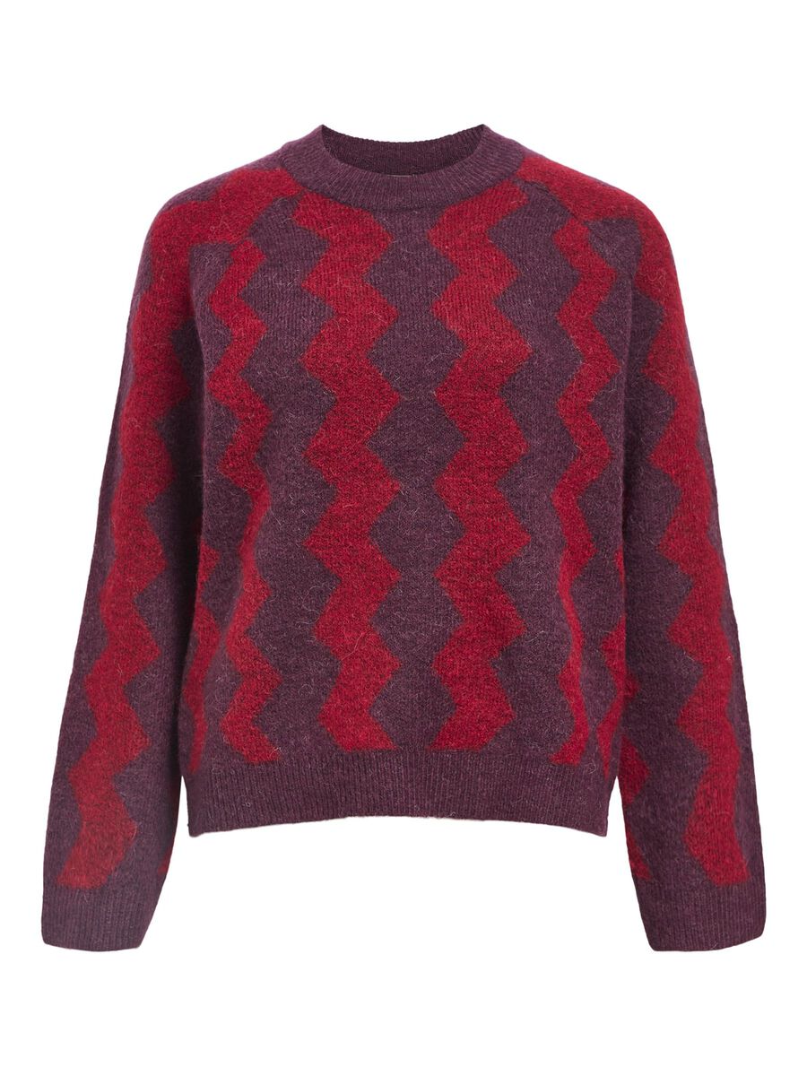 Carousel image - PATTERNED KNITTED JUMPER, Mauve Wine | 1