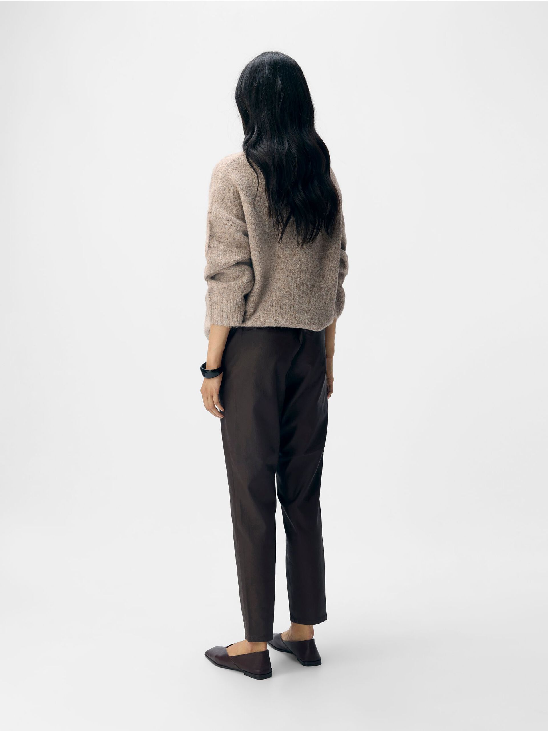 Carousel image - OBJBELLE TROUSERS, Seal Brown | 3