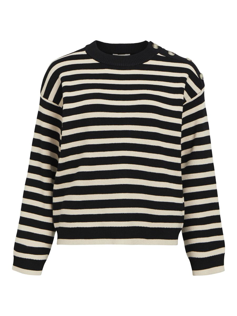 OBJECT LOOSE KNITTED PULLOVER, Black, highres - 23044624_Black_1136928_001.jpg