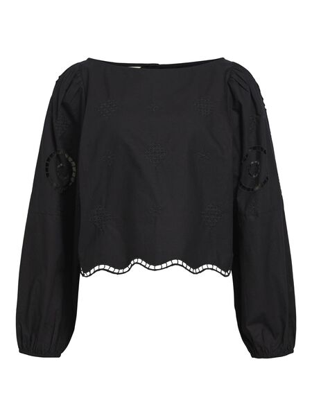 Object Collectors Item CUT-OUT DETAILED BLOUSE, Black, highres - 23042871_Black_001.jpg