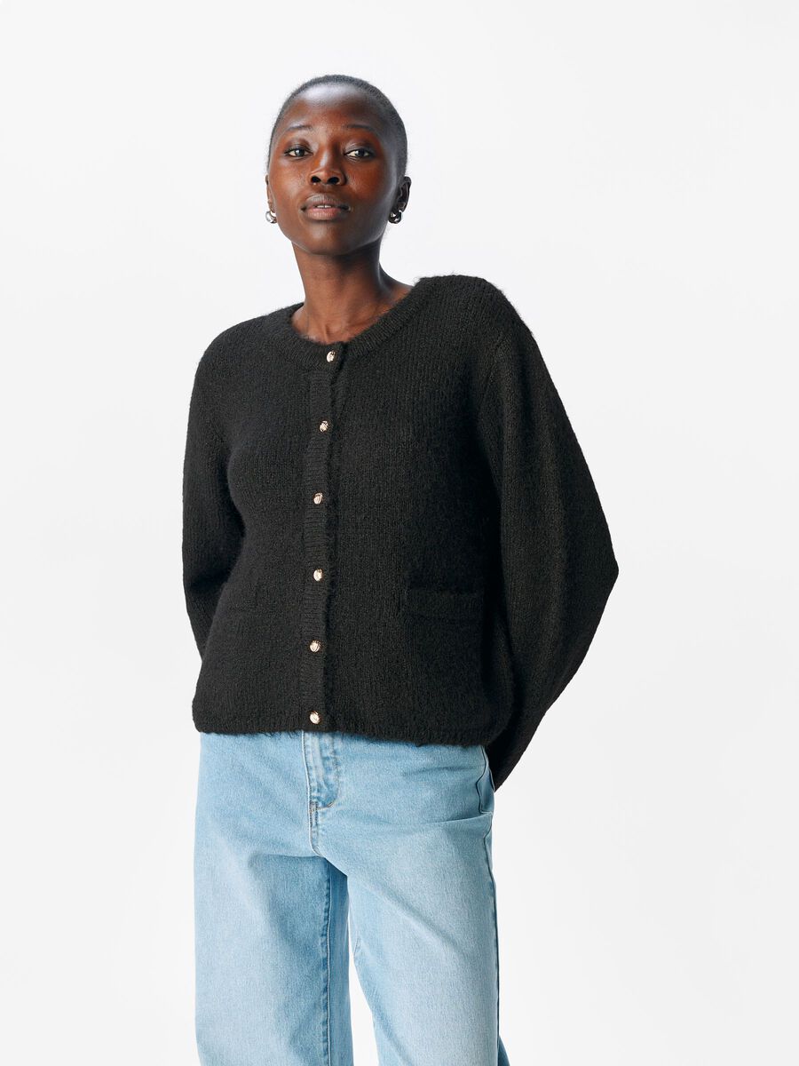 Product carousel image - KNITTED CARDIGAN, Black | 1