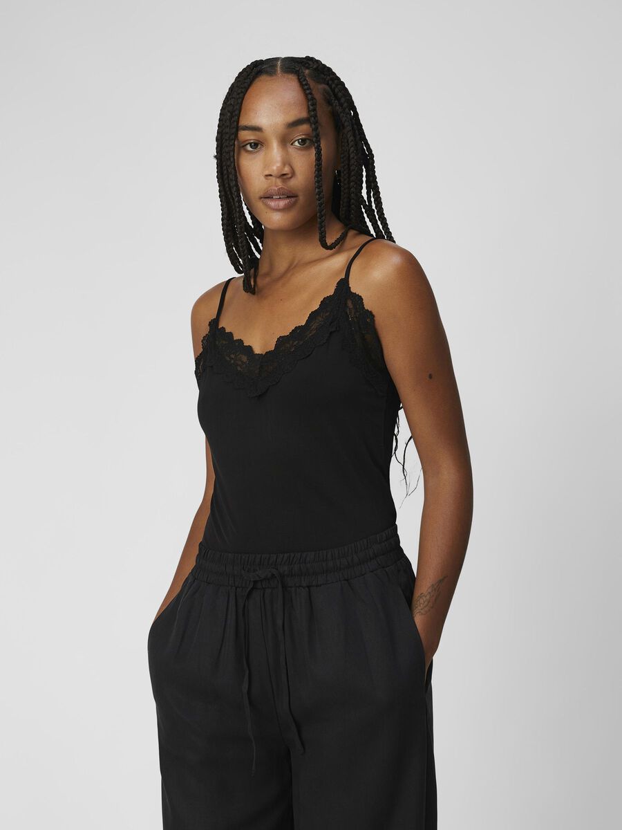 Object Collectors Item LACE SLEEVELESS TOP, Black, highres - 23031016_Black_003.jpg