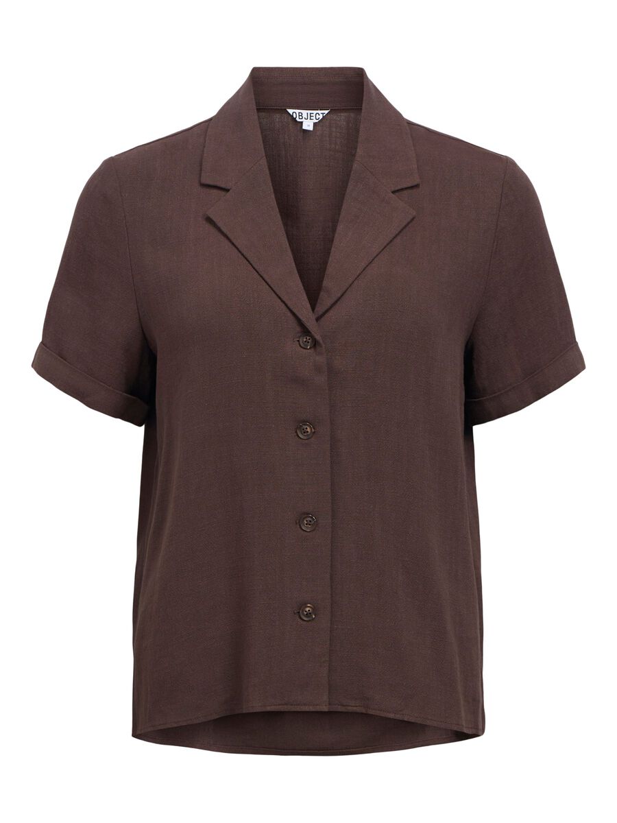Product carousel image - LINEN SHIRT, Seal Brown | 1